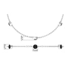 1 CT Black Onyx Five Stone Station Chain Bracelet Black Onyx - ( AAA ) - Quality - Rosec Jewels