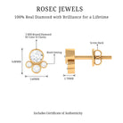 1/2 CT Contemporary Diamond Bezel Cluster Stud Earrings Diamond - ( HI-SI ) - Color and Clarity - Rosec Jewels