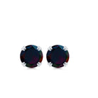 1/2 CT Natural Black Opal Solitaire Stud Earrings with Screw Back Black Opal - ( AAA ) - Quality - Rosec Jewels