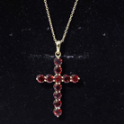 3.75 CT Simple Garnet Holy Cross Pendant Garnet - ( AAA ) - Quality - Rosec Jewels