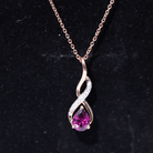 1 CT Rhodolite and Diamond Infinity Pendant Necklace Rhodolite - ( AAA ) - Quality - Rosec Jewels