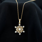Classic Certified Moissanite Snowflake Pendant Moissanite - ( D-VS1 ) - Color and Clarity - Rosec Jewels