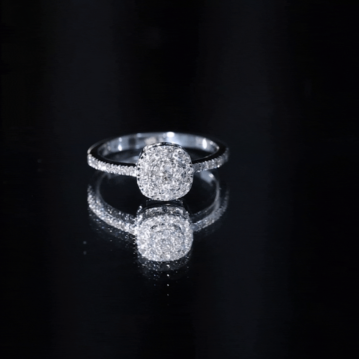 Simple Illusion Set Diamond Engagement Ring Diamond - ( HI-SI ) - Color and Clarity - Rosec Jewels