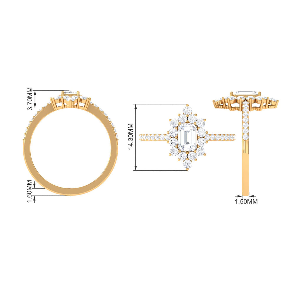 1.75 CT Octagon Cut Zircon Vintage Engagement Ring in Gold Zircon - ( AAAA ) - Quality - Rosec Jewels