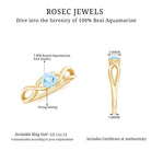 0.25 CT Solitaire Aquamarine Crossover Engagement Ring Aquamarine - ( AAA ) - Quality - Rosec Jewels