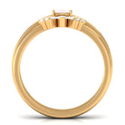 Octagon Cut Rose Quartz Wedding Ring Set with Diamond Rose Quartz - ( AAA ) - Quality - Rosec Jewels