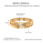 Gypsy Set Diamond Three Stone Band Ring for Men Diamond - ( HI-SI ) - Color and Clarity - Rosec Jewels