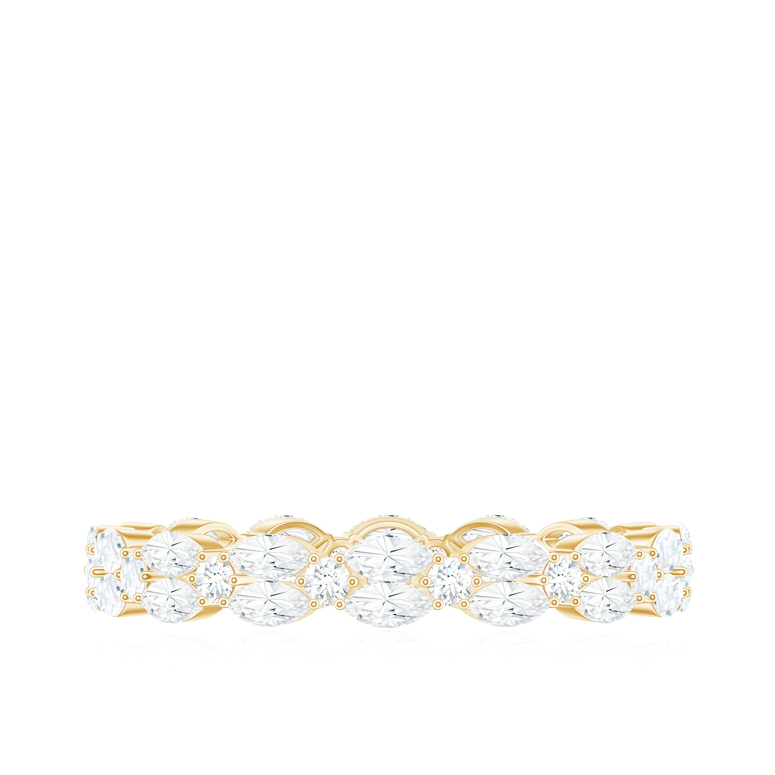 1.25 CT Marquise and Round Cut Zircon Full Eternity Ring Zircon - ( AAAA ) - Quality - Rosec Jewels