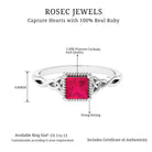 Princess Cut Ruby Solitaire Celtic Ring Ruby - ( AAA ) - Quality - Rosec Jewels