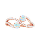 1 CT Minimal Ethiopian Opal and Diamond Engagement Ring Ethiopian Opal - ( AAA ) - Quality - Rosec Jewels