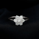 3/4 CT Round Shape Moissanite Cluster Flower Ring Moissanite - ( D-VS1 ) - Color and Clarity - Rosec Jewels