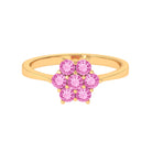 1 CT Round Shape Pink Sapphire Cluster Flower Ring Pink Sapphire - ( AAA ) - Quality - Rosec Jewels