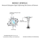 Trio Wedding Ring Set with Oval Ethiopian Opal and Moissanite Ethiopian Opal - ( AAA ) - Quality - Rosec Jewels