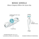 1/2 CT Sky Blue Topaz Solitaire and Diamond Gold Infinity Ring Sky Blue Topaz - ( AAA ) - Quality - Rosec Jewels
