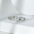 Heart Shape Moissanite Solitaire Crossover Ring in Gold Moissanite - ( D-VS1 ) - Color and Clarity - Rosec Jewels