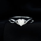 Heart Shape Moissanite Solitaire Crossover Ring in Gold Moissanite - ( D-VS1 ) - Color and Clarity - Rosec Jewels