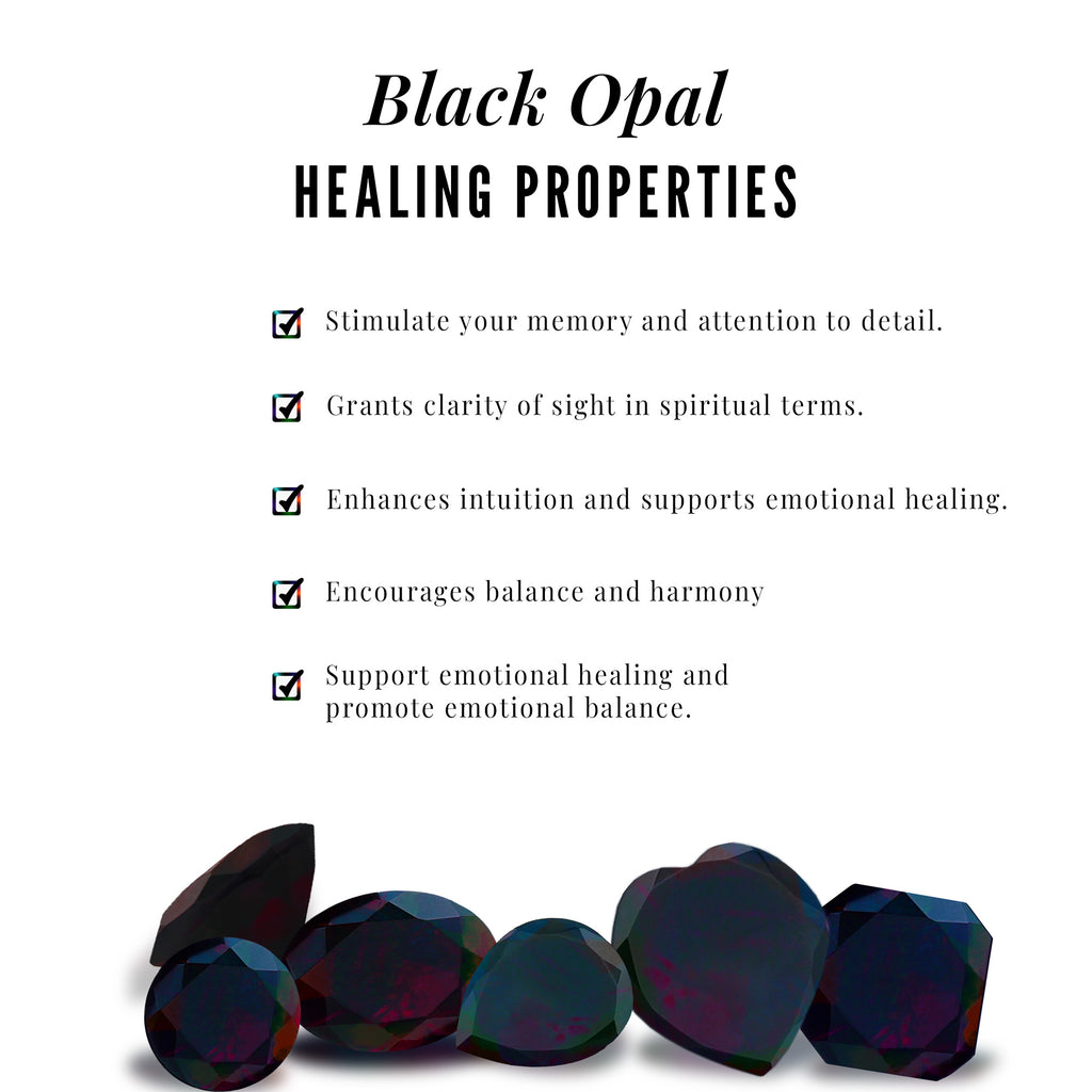 1 CT Simple Infinity Stud Earrings with Black Opal in Gold Black Opal - ( AAA ) - Quality - Rosec Jewels