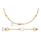3/4 CT Round Zircon Minimal Station Chain Bracelet in Gold Zircon - ( AAAA ) - Quality - Rosec Jewels
