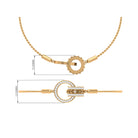 Designer Interlock Zircon Bolo Chain Bracelet in Gold Zircon - ( AAAA ) - Quality - Rosec Jewels