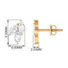 1.50 CT Marquise Cut Zircon Leaf Cluster Gold Stud Earrings Zircon - ( AAAA ) - Quality - Rosec Jewels
