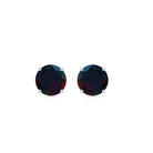 0.50 CT Round Shape Black Opal Solitaire Stud Earrings Black Opal - ( AAA ) - Quality - Rosec Jewels
