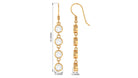 Bezel Set Round Moissanite Simple Dangle Earrings Moissanite - ( D-VS1 ) - Color and Clarity - Rosec Jewels