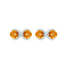 1 CT Simple Citrine Two Stone Infinity Stud Earrings Citrine - ( AAA ) - Quality - Rosec Jewels