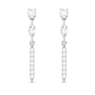 1 CT Moissanite Minimal Dangle Earrings with Screw Back Moissanite - ( D-VS1 ) - Color and Clarity - Rosec Jewels
