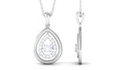 Certified Floating Moissanite Teardrop Pendant Moissanite - ( D-VS1 ) - Color and Clarity - Rosec Jewels