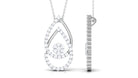 2.5 CT Moissanite Floral Teardrop Pendant in Prong Setting Moissanite - ( D-VS1 ) - Color and Clarity - Rosec Jewels