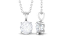 1 CT Certified Moissanite Solitaire Pendant in Claw Set Moissanite - ( D-VS1 ) - Color and Clarity - Rosec Jewels