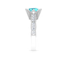 2.50 CT Swiss Blue Topaz and Diamond Vintage Engagement Ring Swiss Blue Topaz - ( AAA ) - Quality - Rosec Jewels