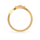 Gold Heart Bypass Ring with Diamond Cluster Diamond - ( HI-SI ) - Color and Clarity - Rosec Jewels