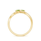 3/4 CT Minimal Peridot and Diamond Engagement Ring Peridot - ( AAA ) - Quality - Rosec Jewels