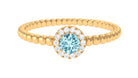 Aquamarine and Diamond Halo Engagement Ring Aquamarine - ( AAA ) - Quality - Rosec Jewels