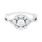 1 CT Moissanite Vintage Crossover Engagement Ring Moissanite - ( D-VS1 ) - Color and Clarity - Rosec Jewels