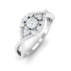 1 CT Moissanite Vintage Crossover Engagement Ring Moissanite - ( D-VS1 ) - Color and Clarity - Rosec Jewels