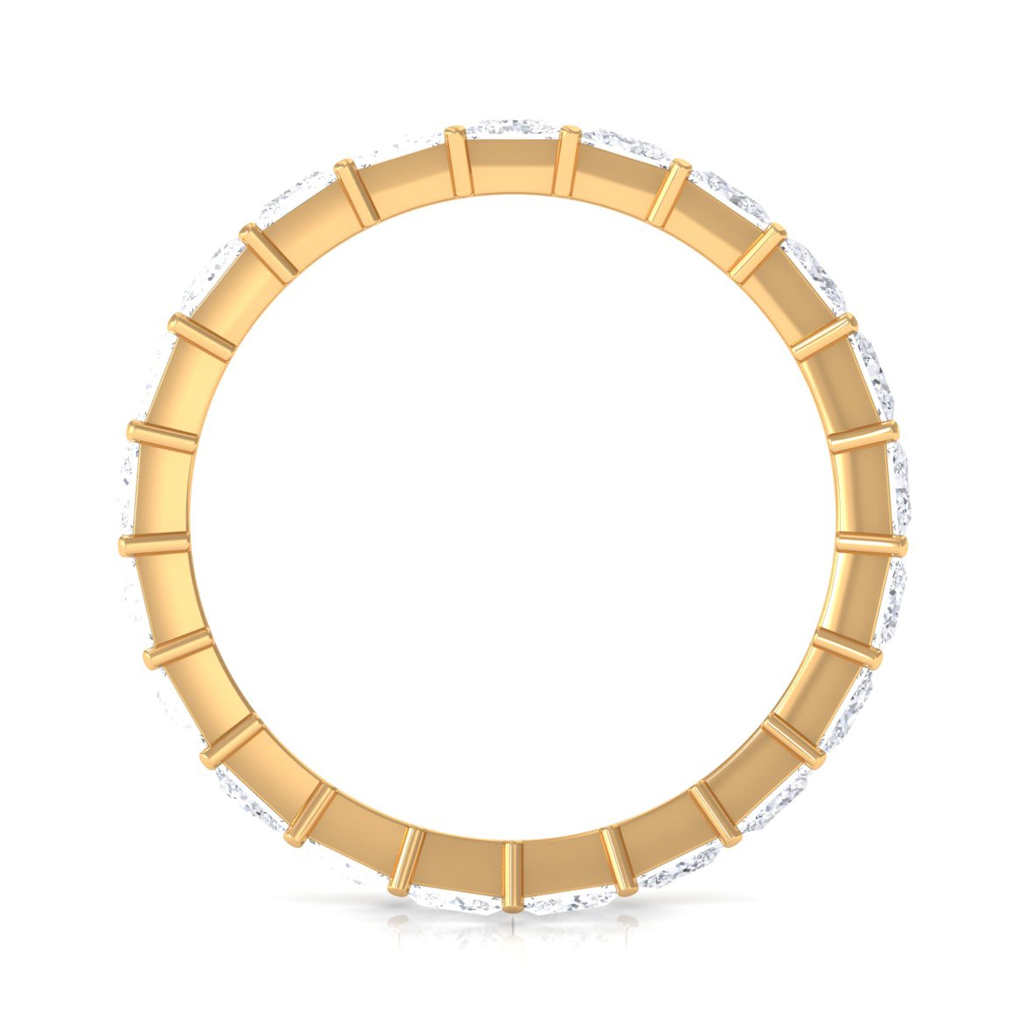 3.5 CT Princess Cut Zircon Eternity Band Ring in Gold Zircon - ( AAAA ) - Quality - Rosec Jewels